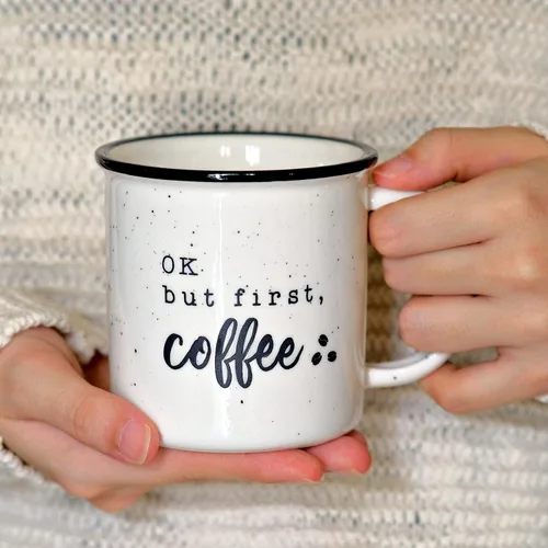 Vista 7 de Ok But First Coffee - Taza de café de cerámica de 11 onzas, regalo