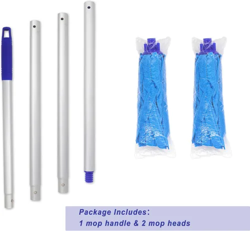 Vista 2 de EaseYourDay - Trapeador de cuerda de microfibra con 2 cabezales reutilizables y poste de 5.2 pies de largo