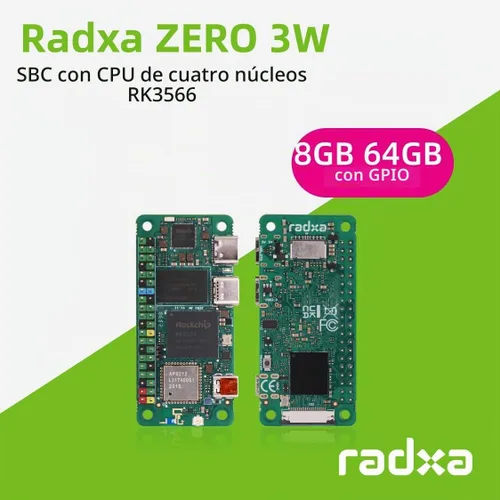 Vista 6 de Radxa Zero 3W RK3566 CPU de 4 núcleos SBC, GPU, NPU, HDMI con salida de 1080P y computadora de placa única (Radxa Zero 3W 8GB 64GB con GPIO)