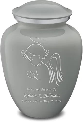 Vista 26 de Geturns - Pequeñas urnas de cremación de ángel personalizadas para cenizas humanas, urna funeraria negra para mujeres y hombres con capacidad