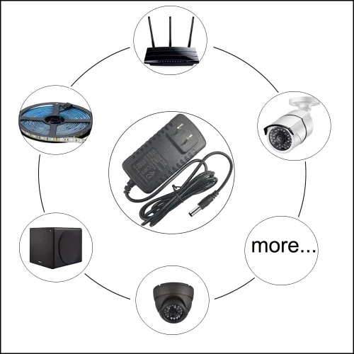 Vista 8 de 12V 2A 24W Fuente de alimentación AC 100V-240V a 12V 2A Adaptador montado en la pared 12V Conmutación para DC12V CCTV Cámara LED tira luz rc