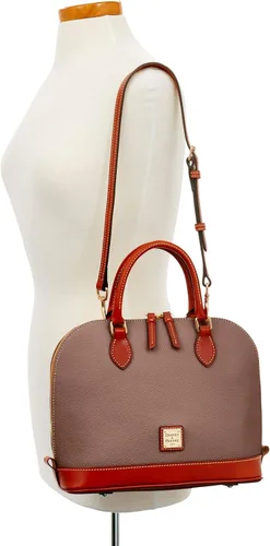 Vista 5 de Dooney & Bourke - Bolsa de cuero texturizado y zíper, funciona como bolsa de mano, monedero, bandolera