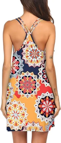 Vista 4 de Ekouaer - Camisón sin mangas con cuello en V para mujer