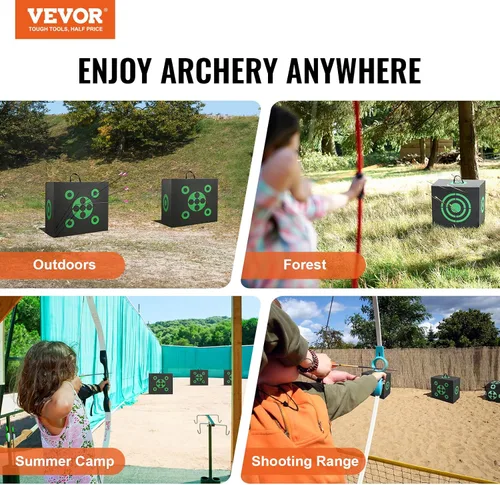 Vista 7 de VEVOR Archery Target Block, All-Side Bow Target Block, Outdoor Portable Archery Target with Carry Handle, Easy Arrow Removal, Great Visibility