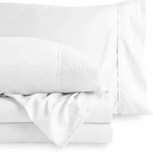 Vista 15 de Sábanas de algodón de parcal de 600 hilos para cama de tamaño doble, sábanas de algodón de percal, tamaño doble, doble bolsillo, sábanas de algodón