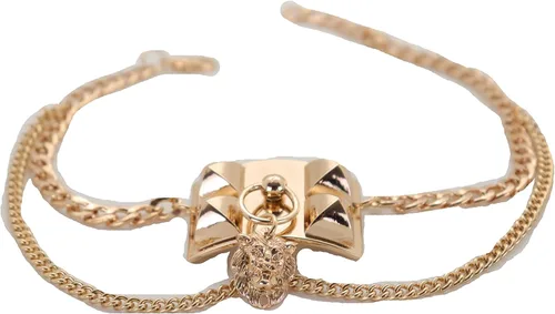 Vista 8 de Pulsera para botas occidentales de metal dorado para mujer, cadena para el tobillo, con forma de león y ondas laterales, Metal, Sin gemas.