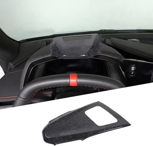 Vista 4 de Cubierta de fibra de carbono real para panel de instrumentos para Chevrolet Corvette C8 Stingray 2020-2025, marco de tablero superior de consola