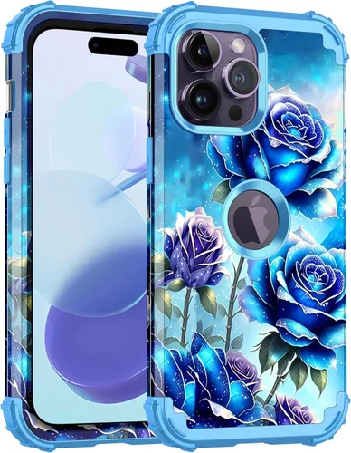 Vista 14 de Miqala Funda para iPhone 11 Pro Max, que brilla en la oscuridad, tres capas, resistente, a prueba de golpes, protección de cuerpo completo