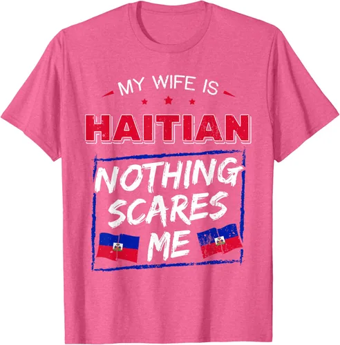 Vista 29 de My Wife Is Haitian Republic of Haiti Heritage Roots - Camiseta con bandera, Negro, S