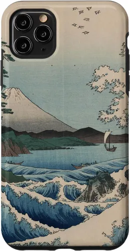 Vista 11 de Funda de pintura japonesa para iPhone 15 con diseño de ondas tradicionales japonesas