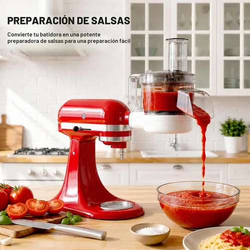 Vista 5 de Procesador de alimentos para KitchenAid, picadora de alimentos vegetales 5 en 1 para KitchenAid, incluye cortar en cubitos, triturar, moler salsa