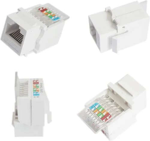 Vista 3 de 10 unids CAT6 RJ45 Cat 6 90 grados Punch Free Socket Módulo Conector Acoplador de red Ethernet Jack Keystone Jack RJ45 Módulo Ethernet CAT6