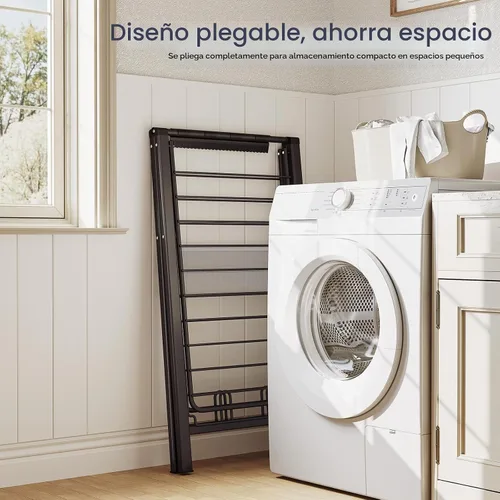 Vista 7 de APEXCHASER Tendedero plegable de ropa, estante de secado de ropa de metal plegable, estante de ropa ultra delgado para suéter, sostén, toalla