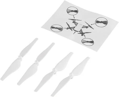 Vista 9 de Hélice de hoja de dron a control remoto, 2 pares de hélice de liberación rápida de fibra de carbono para Tello Drone Quadcopter (blanco)