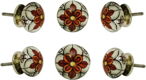 Vista 10 de TRINCA-FERRO Juego de 6 pomos de puerta interiores/exteriores para cajón, cajones de aparador, pomos decorativos de cerámica modernos para cocina