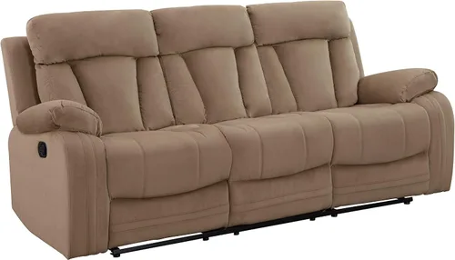 Vista 4 de Blackjack Furniture Elton - Juego de sofá y sofá biplaza de microfibra de 2 piezas con soporte lumbar, acolchado adicional y mecanismo de Beige