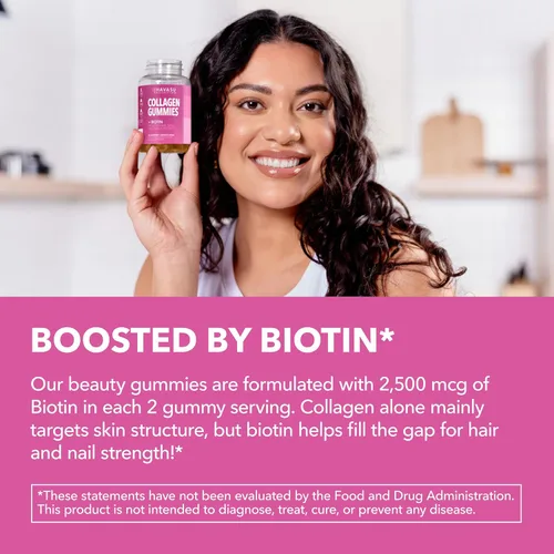 Vista 10 de Gomitas de colágeno con biotina para cabello, piel y uñas, limón, 30