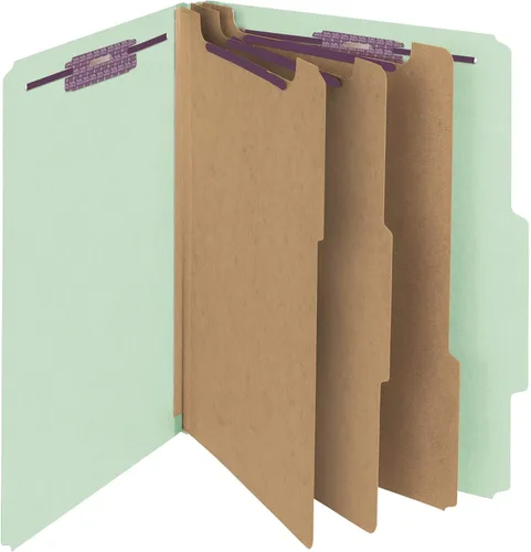 Vista 8 de Smead - Carpeta de archivo para clasificación, de cartón prensado, con sujetadores SafeSHIELD, 3 divisiones, expansores de 7.6 cm, tamaño carta, Azul