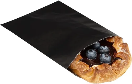 Vista 13 de Restaurantware Bag Tek - Bolsas de sándwich de 7 x 5 pulgadas, 100 bolsas de panadería a prueba de grasa, desechables para microondas, papel negro