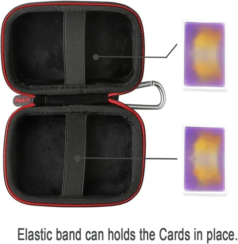 Vista 10 de RAIACE Estuche de transporte duro para juegos de cartas, bolsa de almacenamiento protectora. (No incluye tarjetas) - Negro