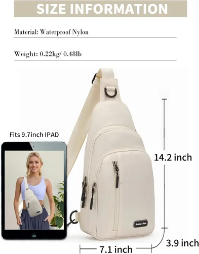 Vista 3 de Seoky Rop Bolso bandolera pequeño para hombres y mujeres, una correa para el hombro, bolsa cruzada para el cuerpo, mochila para viajes