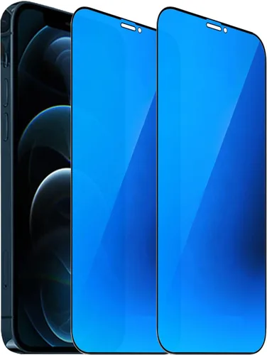 Vista 12 de Paquete de 2 vidrios templados de privacidad anti-azul para iPhone X/iPhone XS/iPhone 11 Pro Mirror Protector de pantalla anti-espía película
