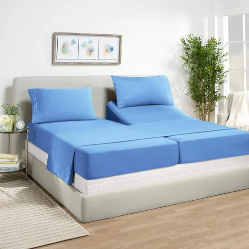 Vista 43 de Juego de sábanas de lujo Juego de cama de lujo, bolsillo extra profundo Juego de sábanas ajustable, sábana de arriba y 2 fundas de almohada, ropa