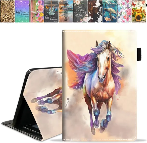 Vista 17 de Funda para tablet Amazon Fire HD 10 de 10.1 pulgadas (9ª/7ª generación, versión 2019/2017) – Funda de piel sintética con soporte para tarjeta