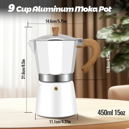 Vista 110 de Cafetera clásica de aluminio para 3 tazas Azul
