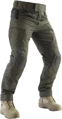 Vista 8 de ZAPT Pantalones de combate Airsoft Paintball para hombre, pantalones tácticos con rodilleras, camuflaje de caza, pantalones militares