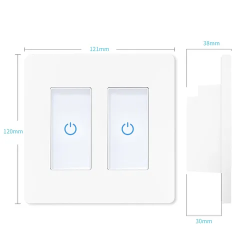 Vista 5 de Milfra Interruptor táctil inteligente de 2 vías, 2 posiciones, blanco, compatible con Alexa y Assistant, no requiere concentrador