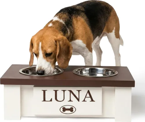 Vista 37 de GTW Soporte de Cuenco Elevado Personalizado para Perros Grandes, Medianos, Pequeños y Extra Pequeños - Cuencos de Acero Inoxidable para Comida
