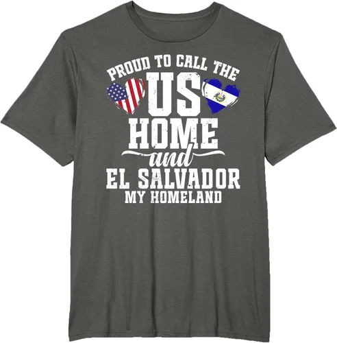 Vista 4 de Traje salvadoreño para hombre y mujer, camiseta de El Salvador con la bandera de Estados Unidos, Negro -, Pequeña