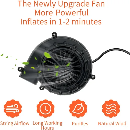 Vista 2 de Mini ventilador de disfraz negro para disfraz inflable de dinosaurio de Halloween (versión mejorada)