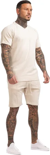 Vista 3 de GINGTTO Conjunto corto de 2 piezas para hombre conjunto casual de verano