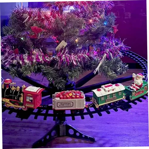 Vista 7 de Juego de tren de Navidad con tren y pista, árbol de Navidad eléctrico con sonidos y luz, juguetes interactivos eduaccionales para niños, regalos