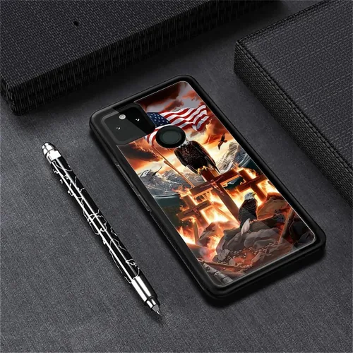 Vista 352 de Compatible con Google Pixel 4A 5G Mobile Case Creative Acrylic Panel trasero Silicona Protección Grip especialmente diseñado para Google Pixel 4A 5G