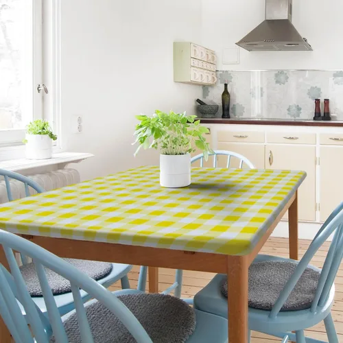 Vista 24 de Sorfey Mantel ajustado con elástico, vinilo con parte trasera de franela, se adapta a mesa de 24 x 48 pulgadas, rectangular, a prueba de agua, fácil