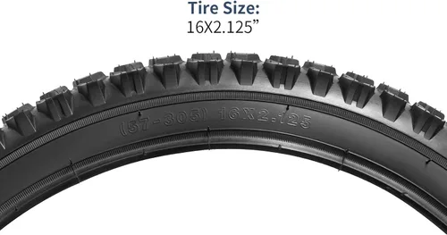 Vista 6 de YUNSCM 2-PCS 16" Kid Bike Tires 16x2.125/57-305 Compatible with Mountain Bike 16 x 2.125 Bicycle Tires