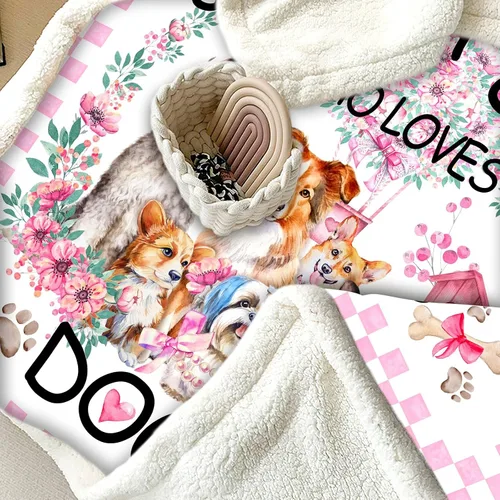 Vista 7 de Manta para Perros Cachorro Felpa Regalo para Niñas Mujeres Niños Perros Animales Amante Mantas Cómodas Ligeras Lindos Cachorros Mascota Sábana Suave