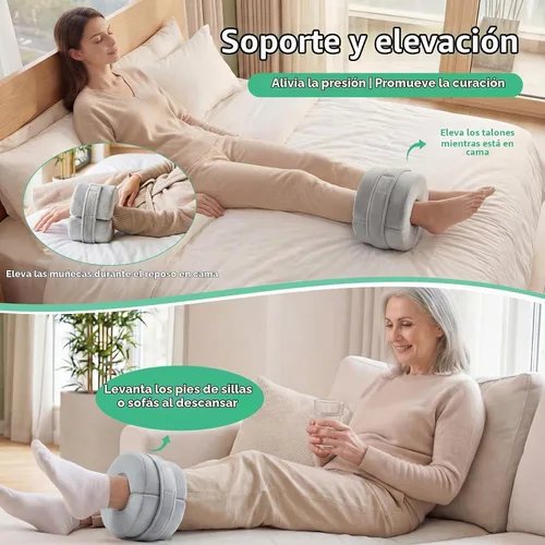 Vista 3 de Almohada de elevación de pies, almohada de tobillo para dormir con espuma de alta densidad, almohada de soporte para piernas para elevar los pies