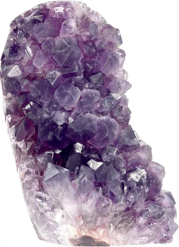 Vista 19 de SUNYIK - Racimo de amatista natural, piedra preciosa en bruto curativa con puntas de cristales, drusa de cuarzo, geoda de mineral, esfera