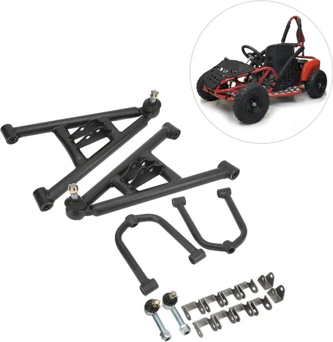 Vista 6 de Acouto Kart suspensión, Suspensión Delantera de Choque de Columpio Kit para 4 Ruedas Quad Bike Kart 350mm/13.77in Aleación de Acero Suspensión