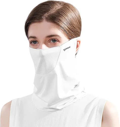 Vista 10 de Protección solar UV, polaina para el cuello, máscara facial refrescante para protección solar, pasamontañas transpirable, bandana para mujer