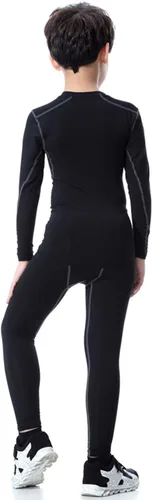 Vista 3 de Conjunto de camisetas y pantalones de béisbol de compresión para niños y jóvenes, camisas atléticas de manga larga, pantalones de fútbol, pantalones