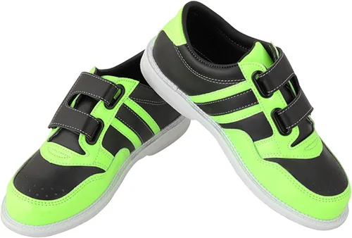Vista 2 de LIPPAN Zapatos de bolos de cuero para hombre, zapatos de entrenamiento de bolos con hebilla adhesiva mágica antideslizante