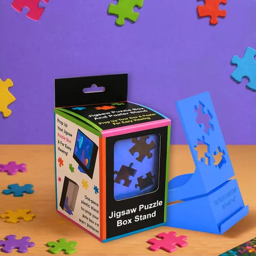 Vista 6 de Caja de rompecabezas todo en uno y soporte para póster de rompecabezas para todos los rompecabezas, color azul
