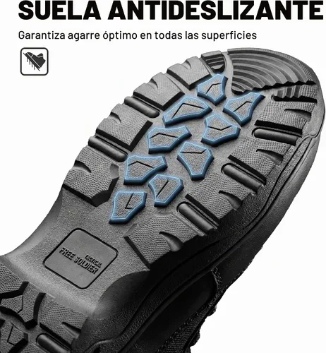 Vista 5 de FREE SOLDIER Men's Waterproof Side Zip Work 8" Tactical Boot Negro intenso
