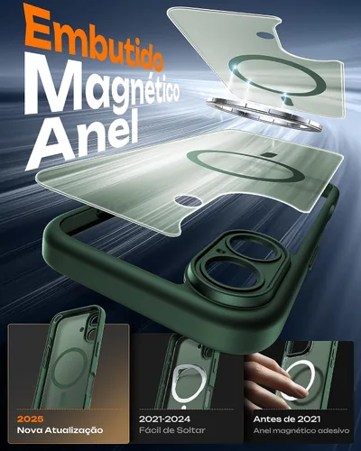 Vista 807 de TOCOL Funda para iPhone 11, compatible con Magsafe, protección completa de cámara, imanes integrados, protección contra caídas, funda translúcida