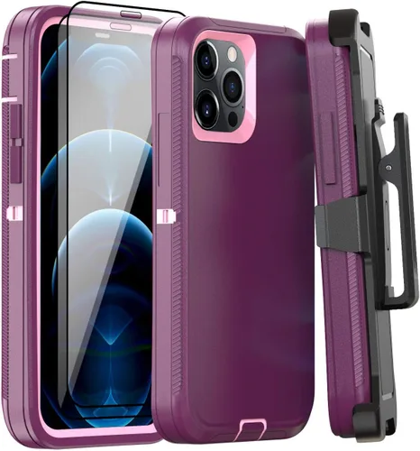 Vista 16 de Funda para iPhone 12 Mini con funda de clip para cinturón y 2 protectores de pantalla, funda de protección completa resistente de grado militar a